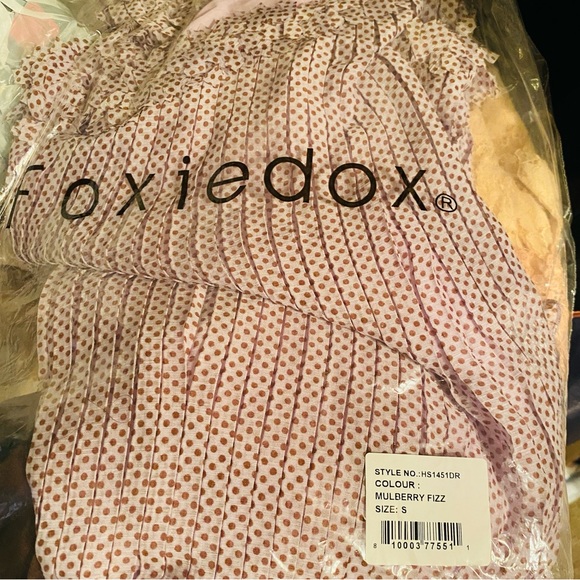 Anthropologie NWT Foxiedox One Shoulder Belted Polka Dot Pleated Maxi Dress SM - Picture 4 of 4